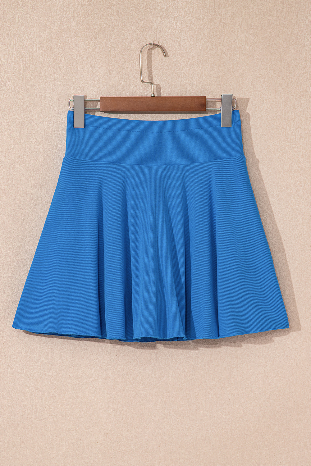 Blue A-line Draped High Waist Phone Pocket Lined Skort - Image 8