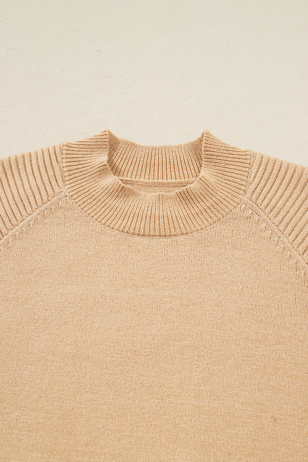 Smoke Gray High Neck Puff Sleeve Sweater Pleated Mini Skirt 2pcs Knitted Outfit - Image 5