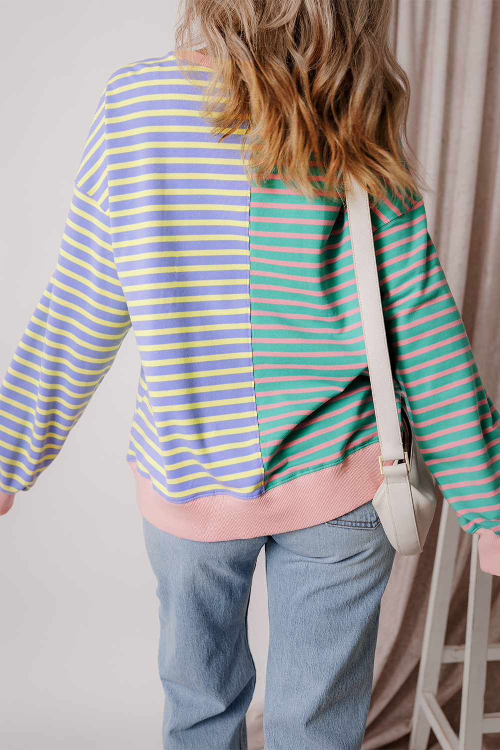 Colorblock Drop Shoulder Oversize Sweatshirt - Image 2