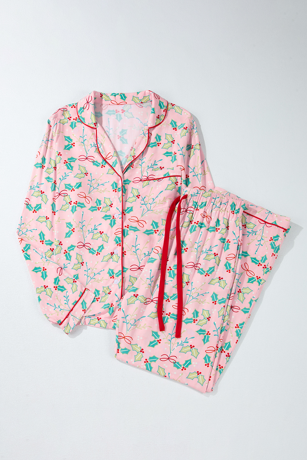 Multicolour Floral Christmas Pajamas Set - Image 5