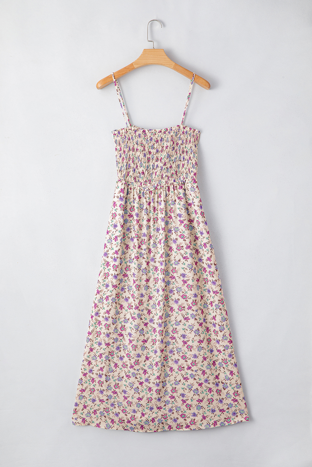 Multicolour Bohemian Ditsy Floral Smocked Fit Flare Sundress - Image 5