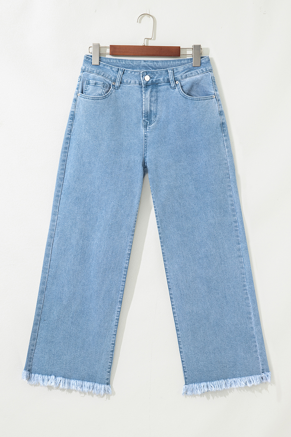 Myosotis Acid Washed High Rise Cropped Wide Leg Jeans - Image 3