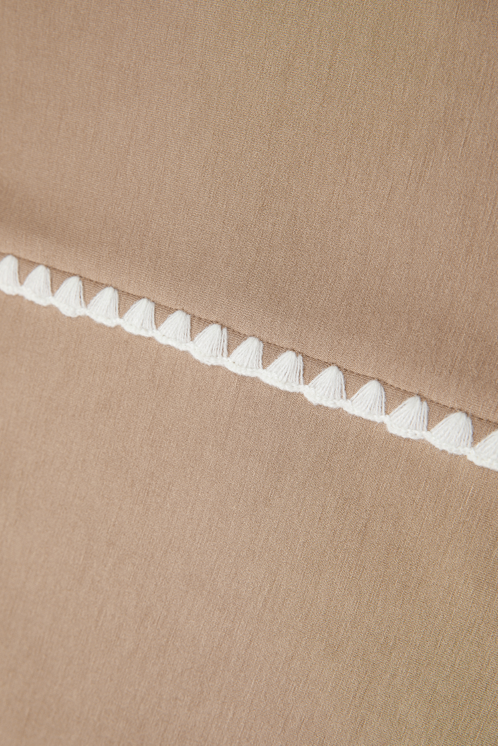 Straw Yellow Ric Rac Color Contrast Ribbed Edge Crewneck T Shirt - Image 8