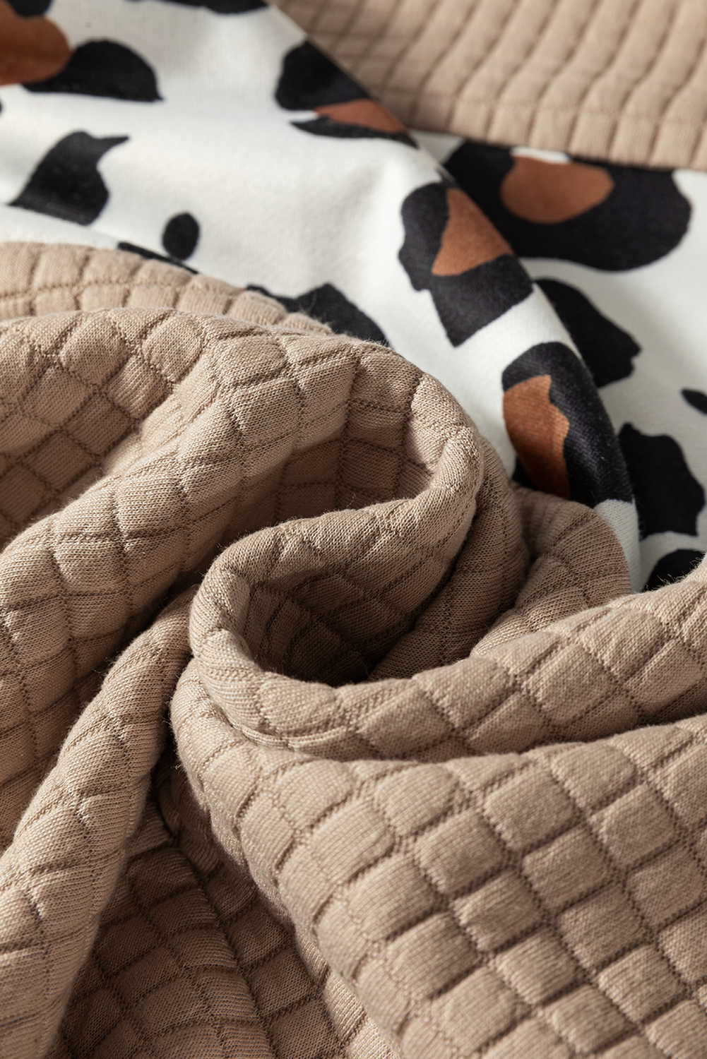 Parchment Leopard Quilted Patchwork Crew Neck Sweatshirt - Image 8