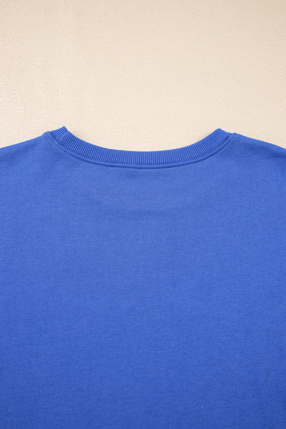 Sky Blue Varsity Contrast Banded Sleeve Shift Sweatshirt Dress - Image 7