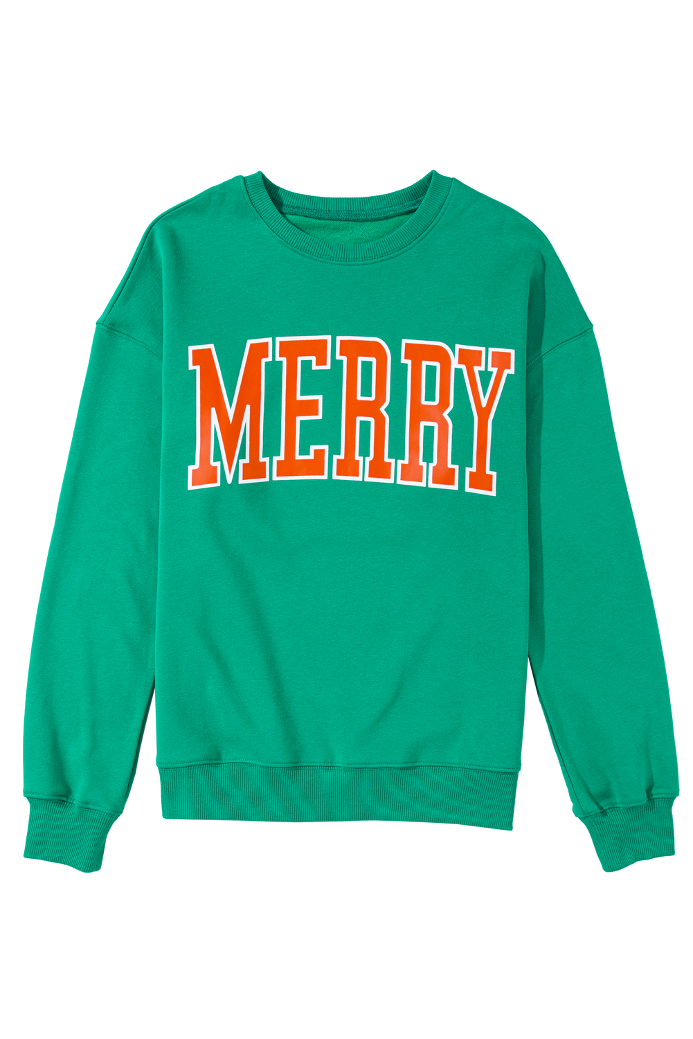 Bright Green MERRY Graphic Pullover Sweatshirt - Image 3