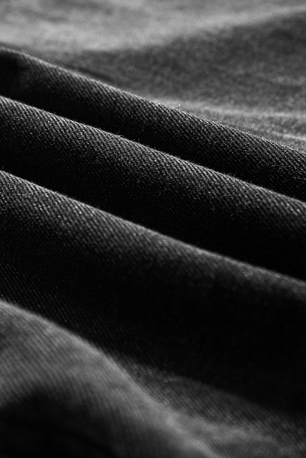 Black Flap Pocket Buttons Collared Jean Jacket - Image 8