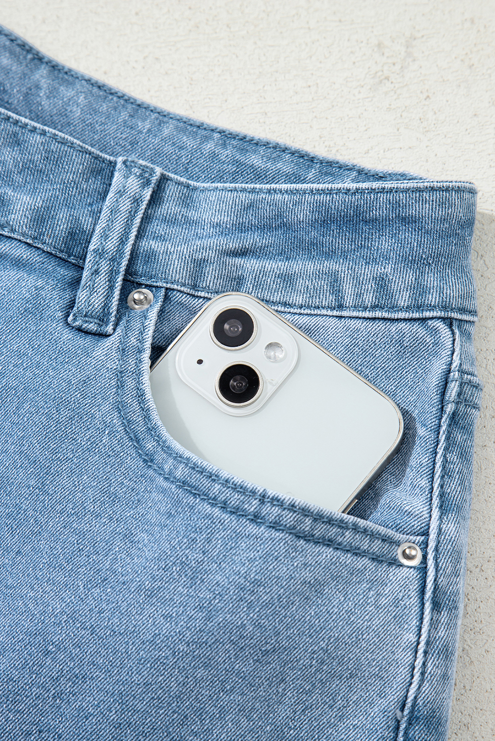 Myosotis Acid Washed High Rise Cropped Wide Leg Jeans - Image 8