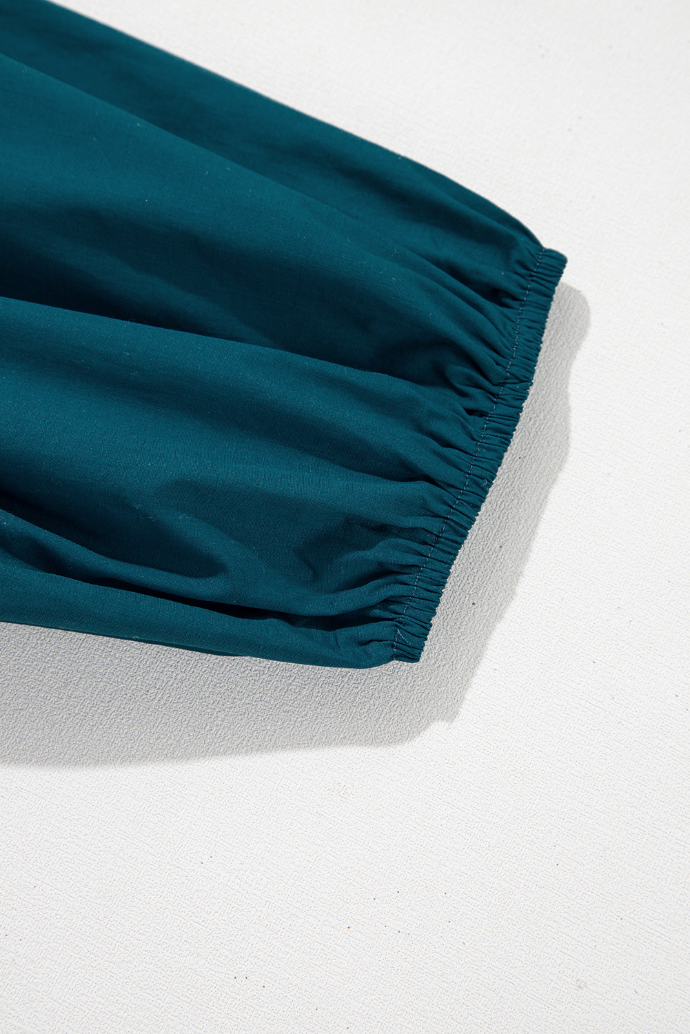 Blue Sapphire Colorblock Split V Neck Puff Sleeve Mini Dress - Image 8