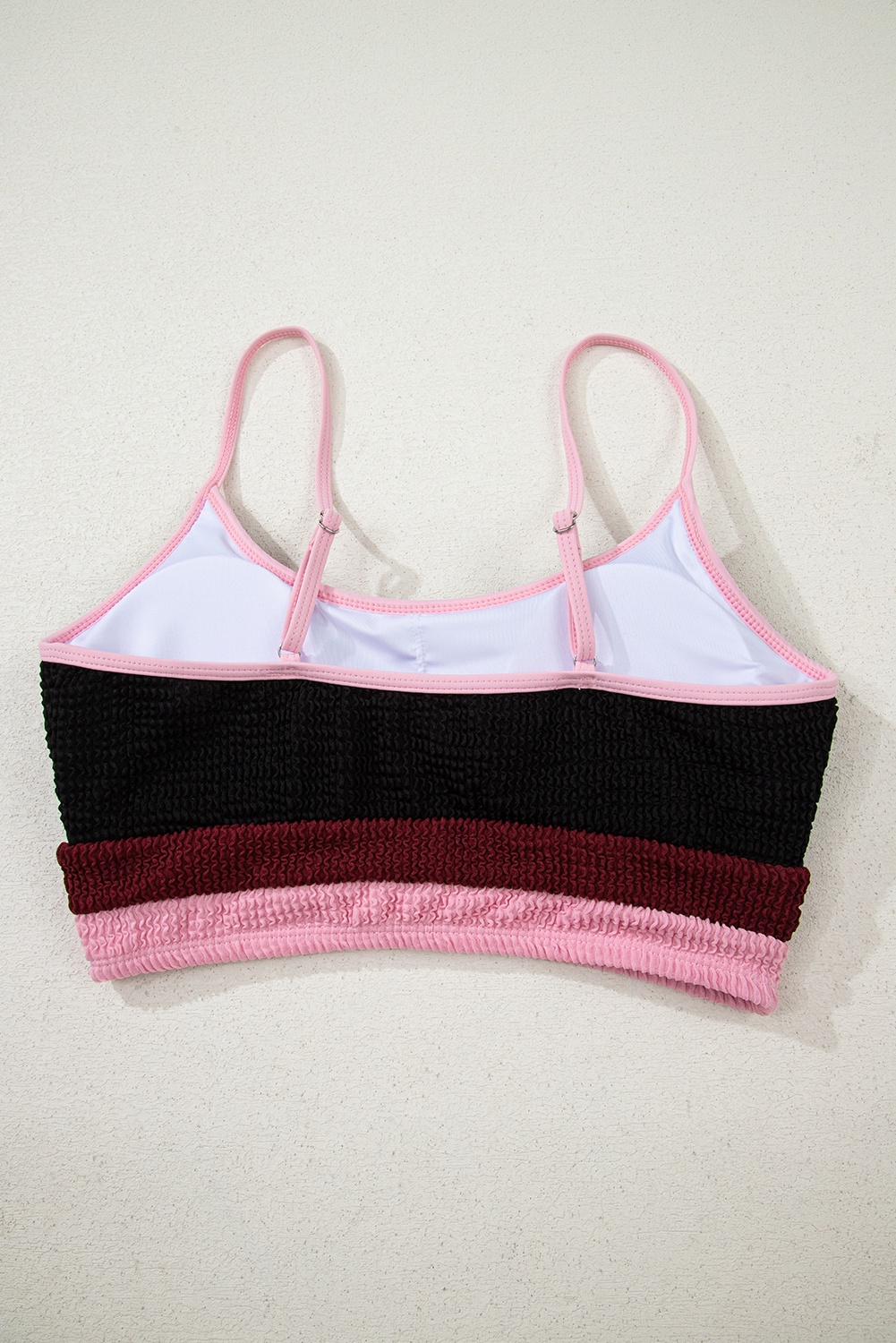 Burgundy Color Block High Waisted Sexy Bikini Set - Image 7