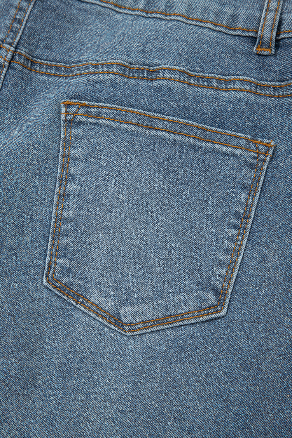 Dusk Blue 2 Button High Waist Piping Trim Bootcut Jeans - Image 7