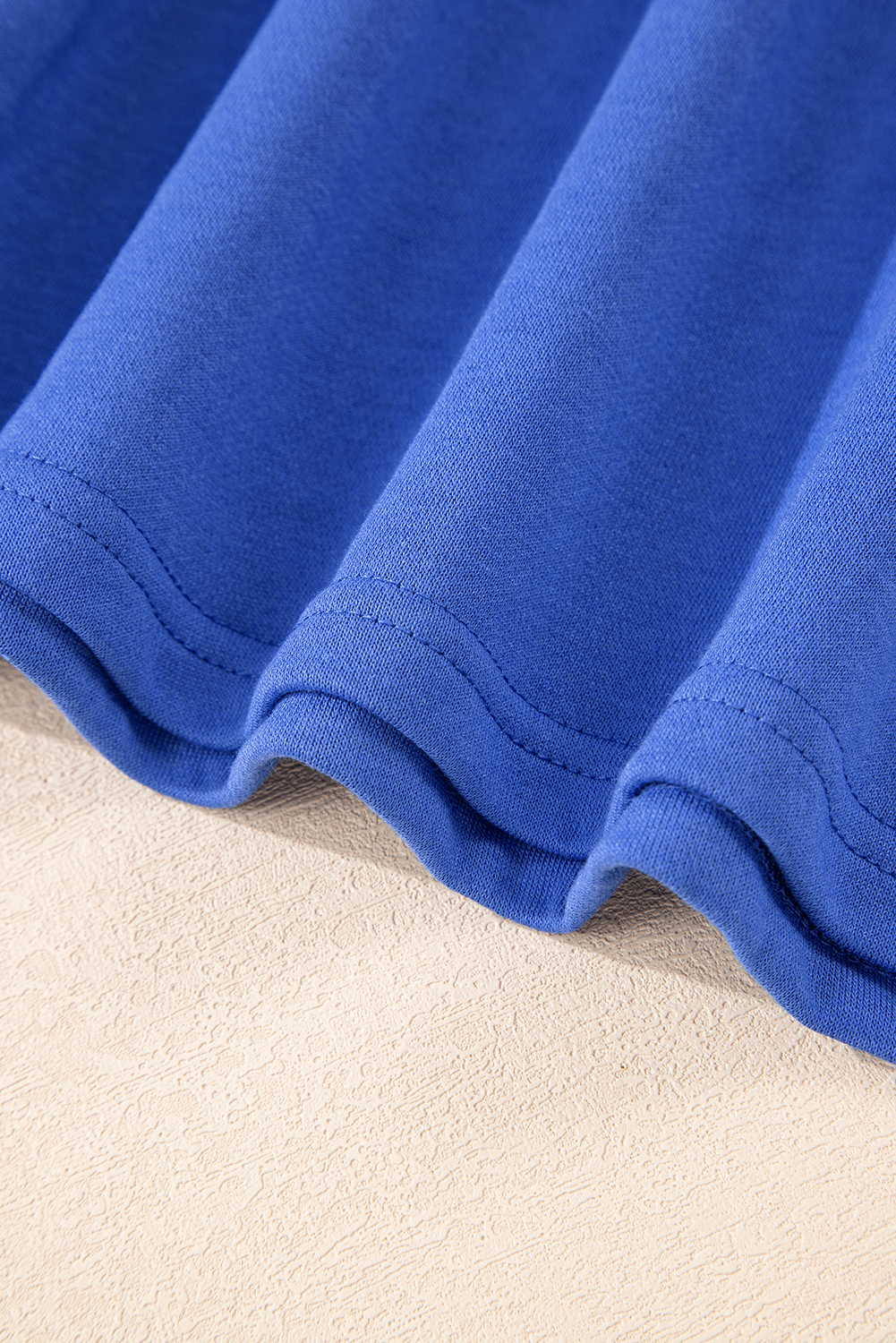 Sky Blue Varsity Contrast Banded Sleeve Shift Sweatshirt Dress - Image 5