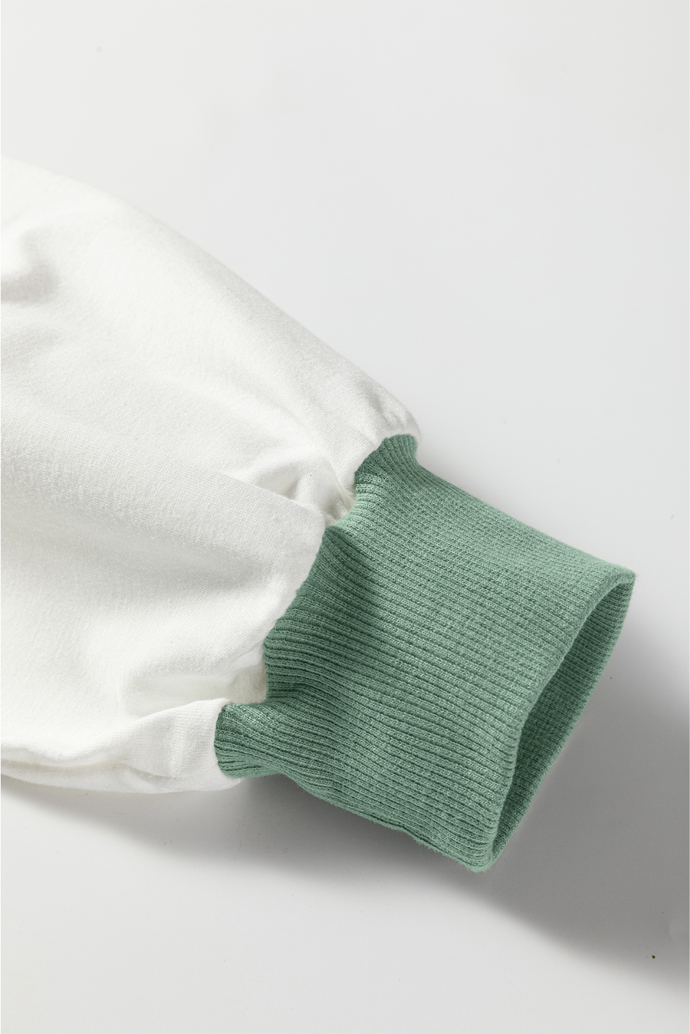 Green Stripe Colorblock Patchwork Contrast Stitching Oversize Sweatshirt - Image 9