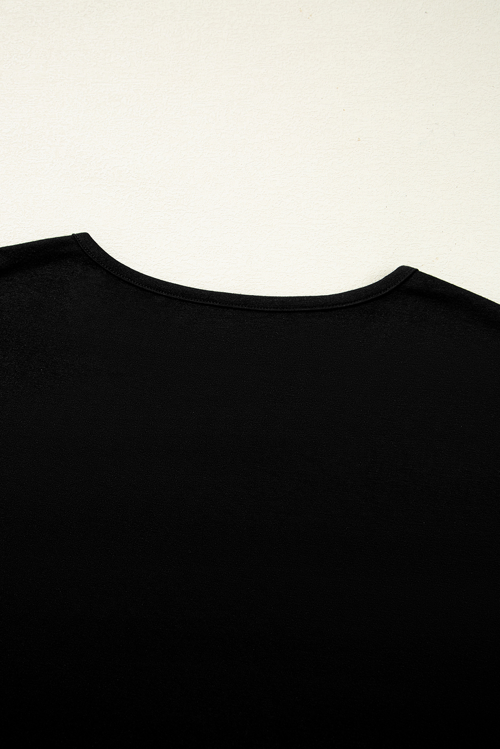 Black Floral Mesh Patchwork Loose V Neck Plus Size T Shirt - Image 6