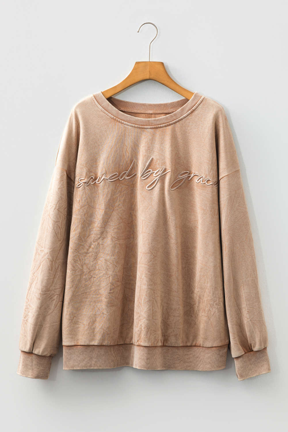 DUNE saved by grace Embroidered Mineral Wash Plus Size Sweatshirt - Image 8
