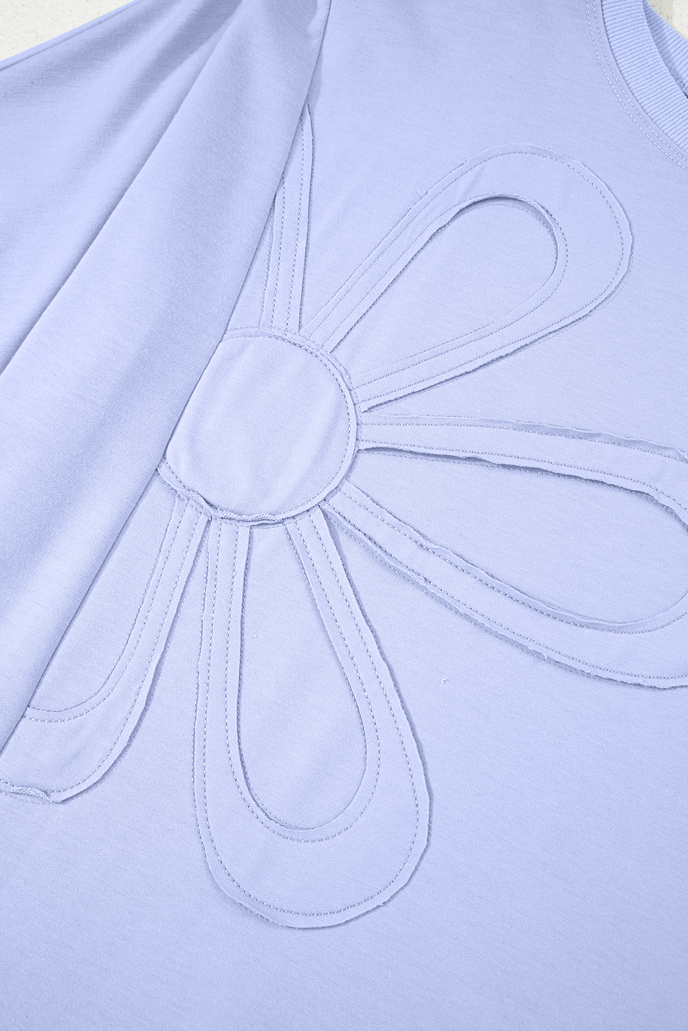 Beau Blue Floral Patched Half Sleeve Tunic Top - Image 7