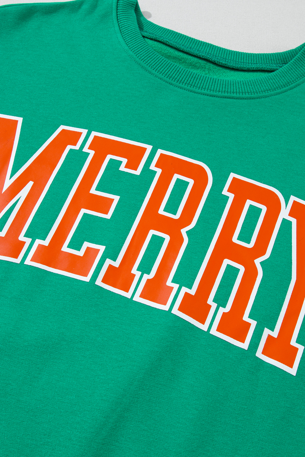 Bright Green MERRY Graphic Pullover Sweatshirt - Image 5