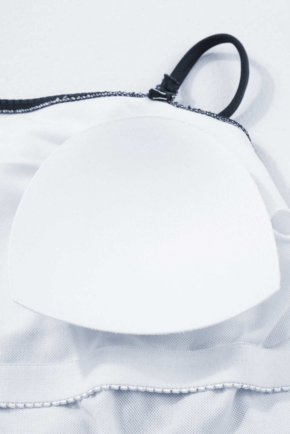 Navy Blue Ribbed Drawstring Sides Cutout One Piece Swimsuit - Image 8