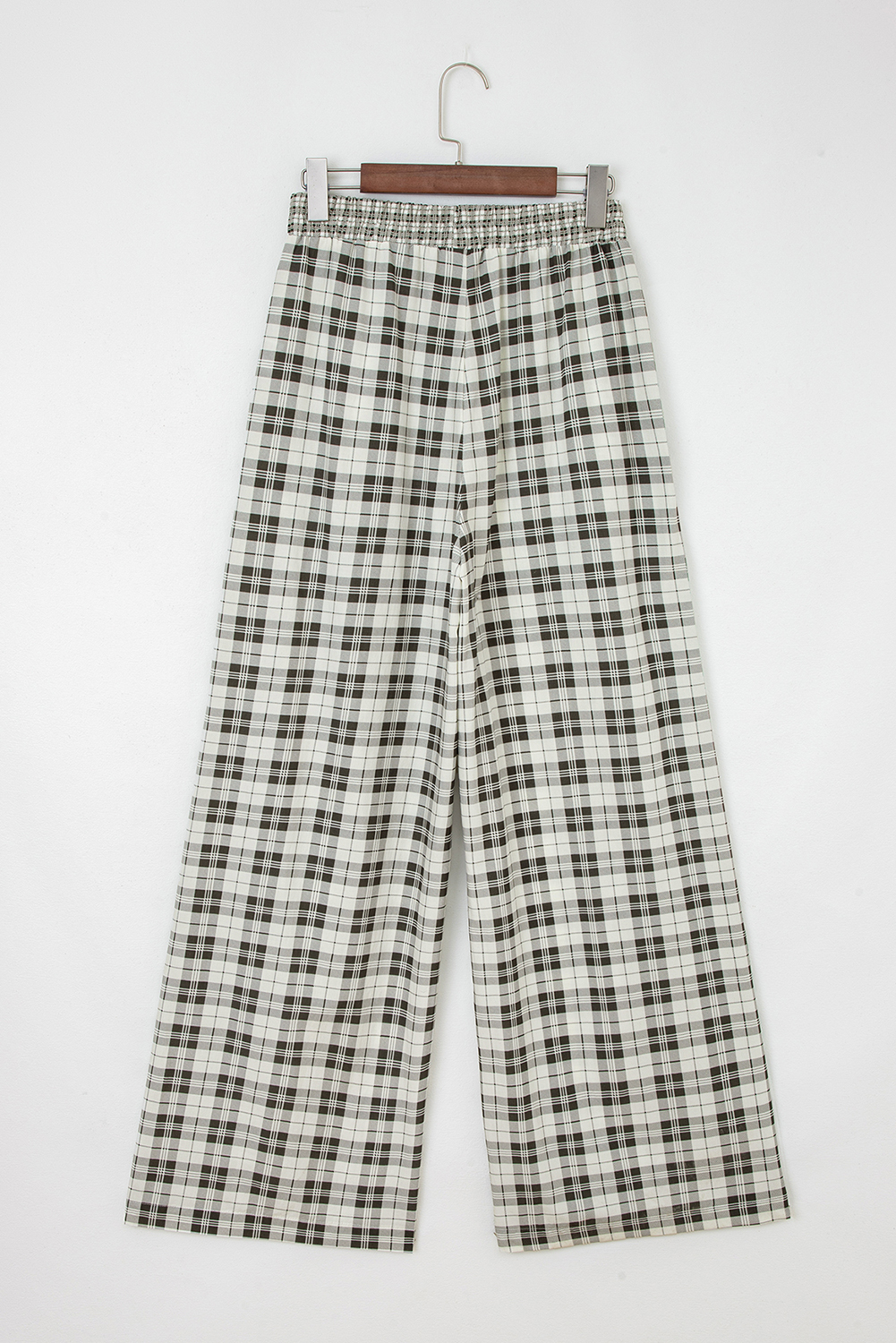 Gray Plaid Wide Leg Casual Pants - Image 8