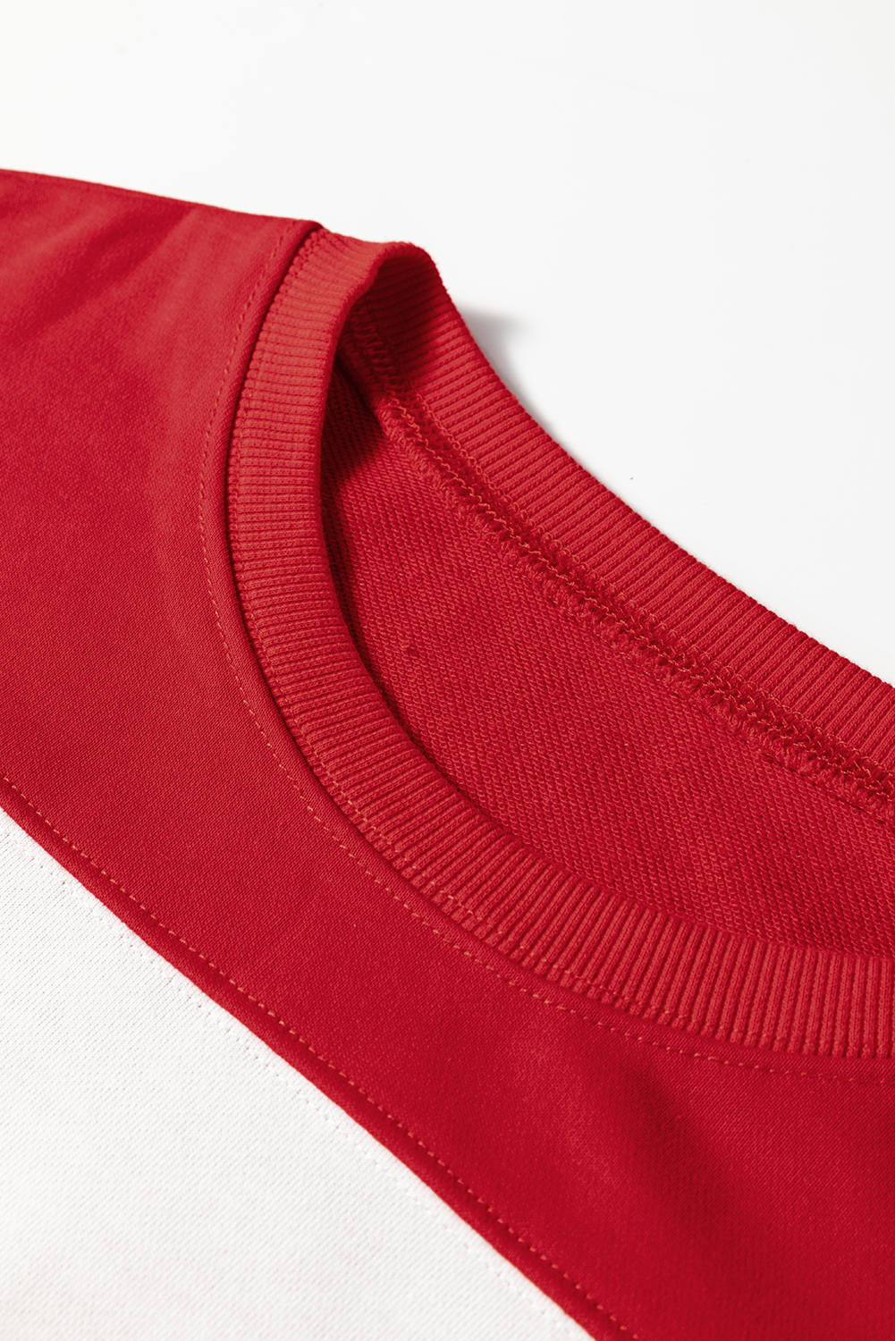 Fiery Red Colorblock Drop Shoulder Baggy Sweatshirt - Image 5