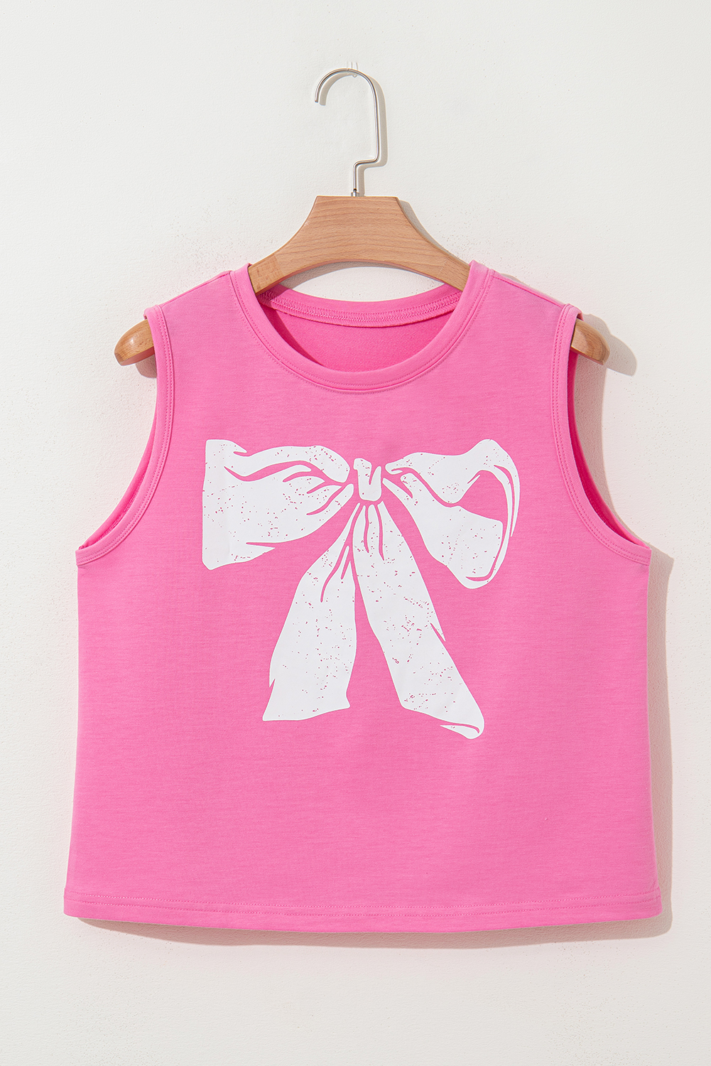 Sachet Pink Bow Print Boxy Fit Tank Top - Image 5