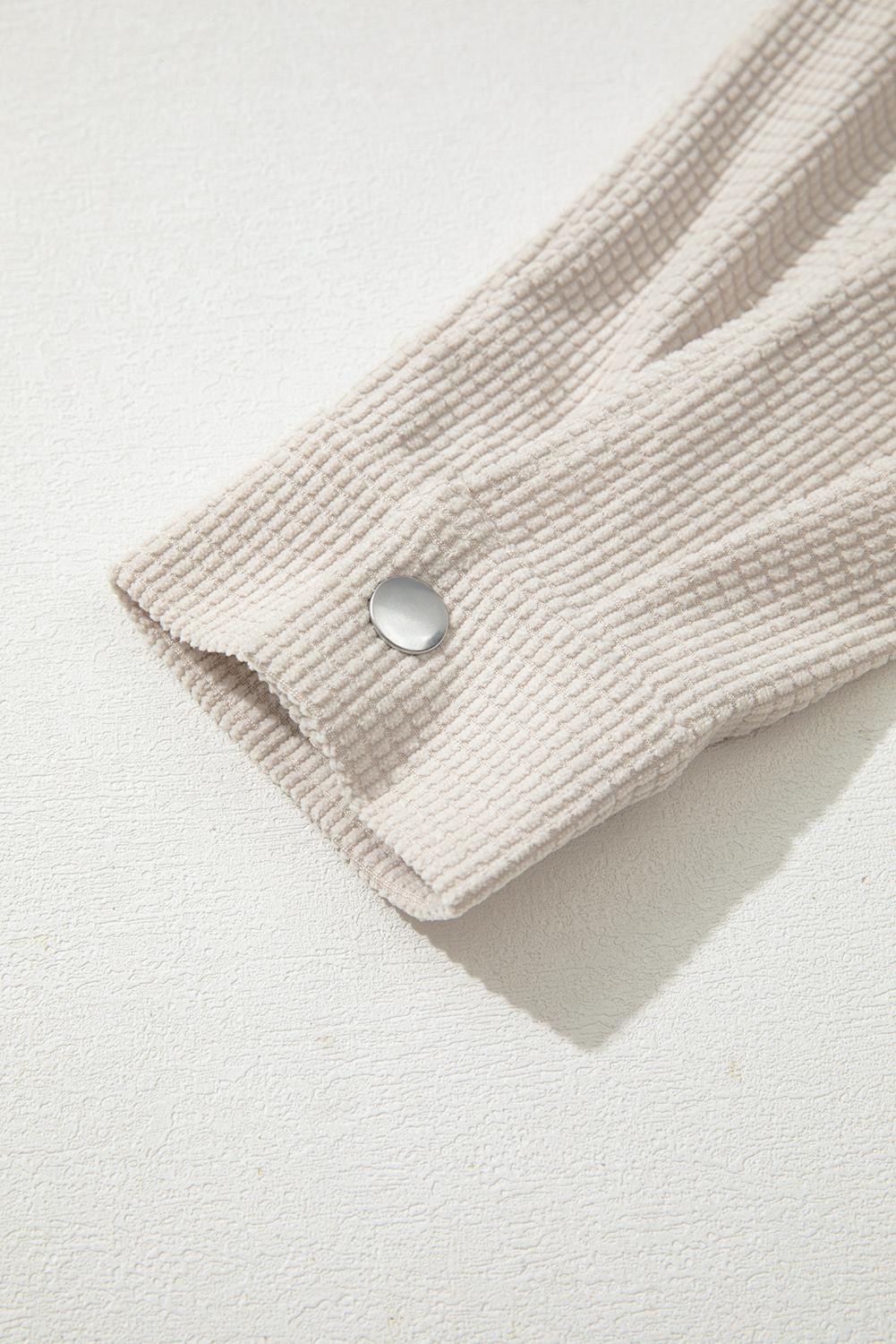 Beige 2 in 1 Thermal Knit Textured Hooded Jacket - Image 8