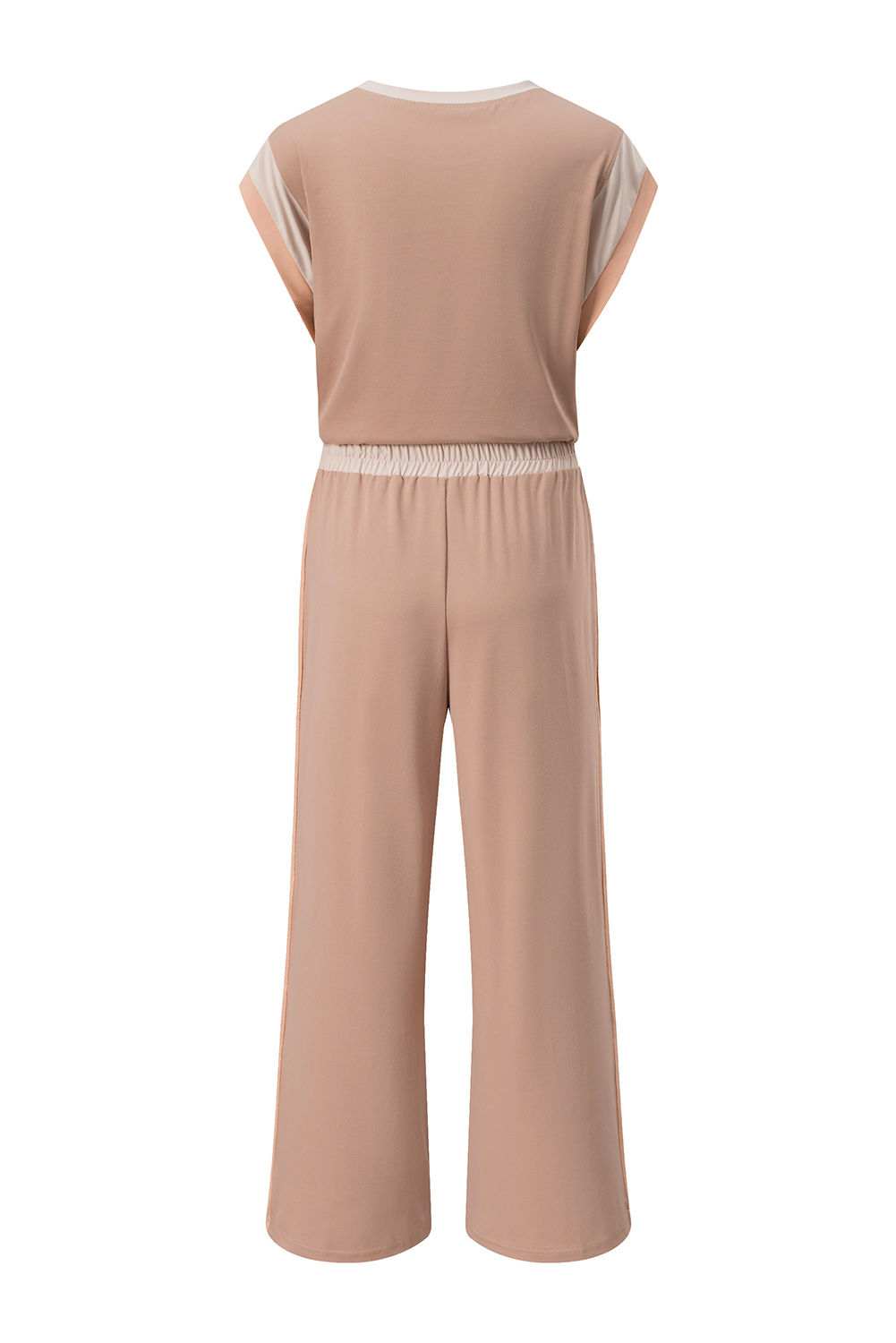 Smoke Gray Color Block Detail Casual Two-piece Set - Image 4