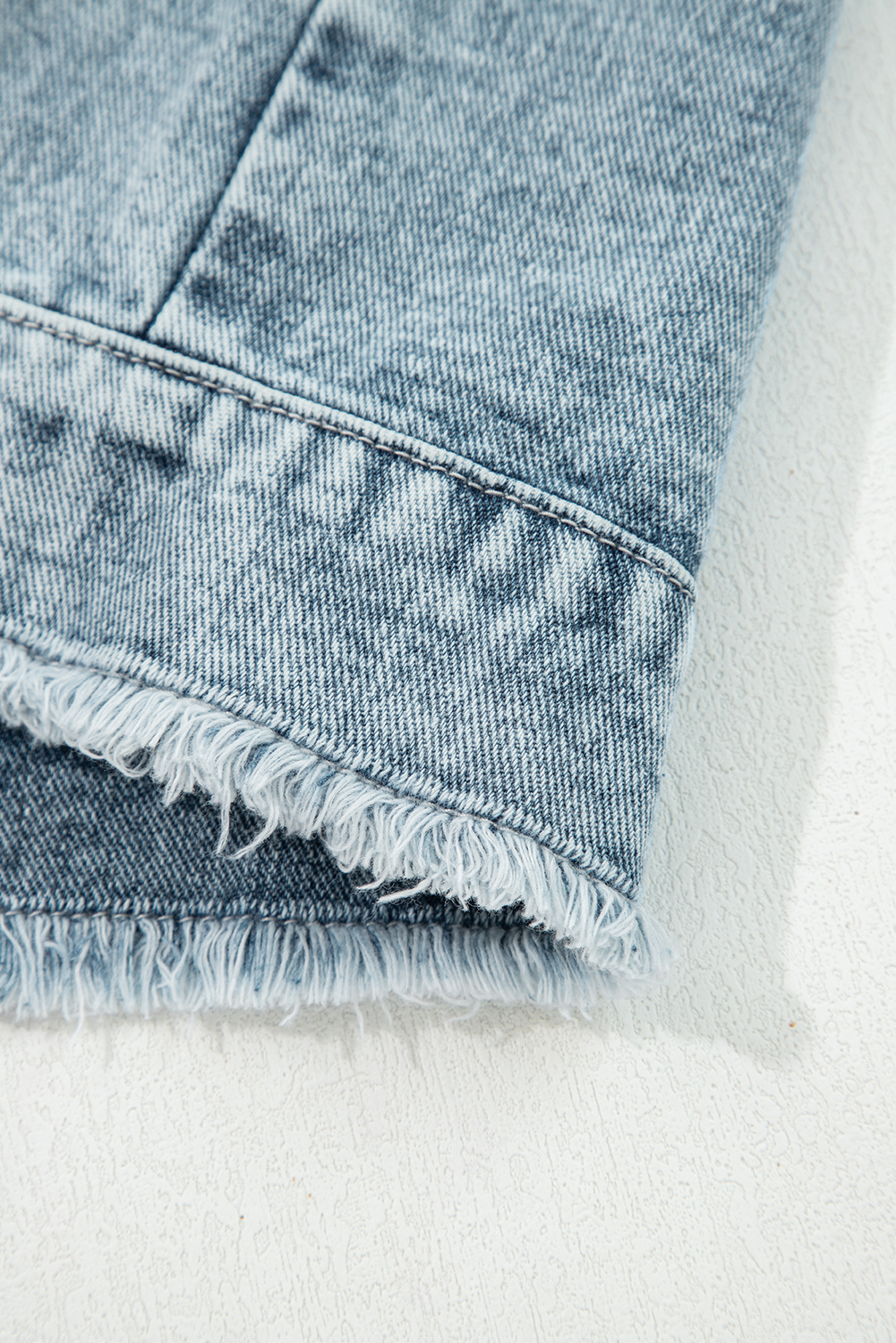 Myosotis Button Flap Pocket Frayed Detail Denim Vest - Image 4