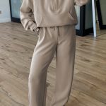 Jet Stream Half Zip Thumbhole Sleeve Hoodie Active Pants 2pcs Outfit