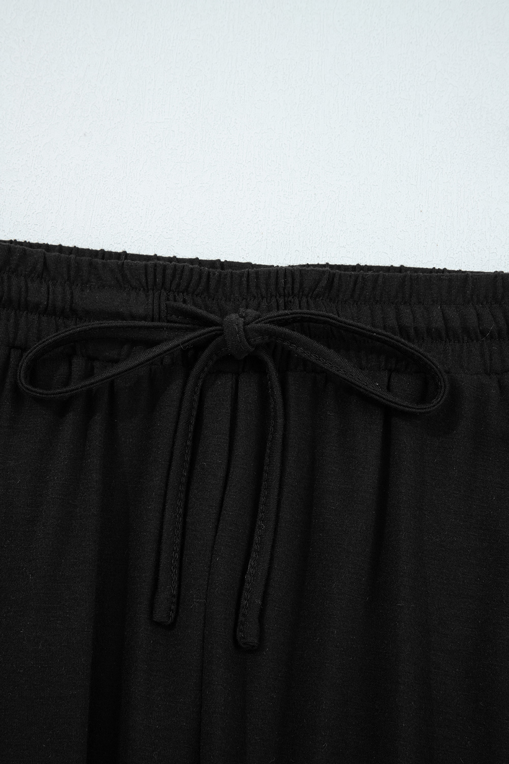 Black Ruffled Wide Leg Pull On High Waist Pants with Pockets - Image 6