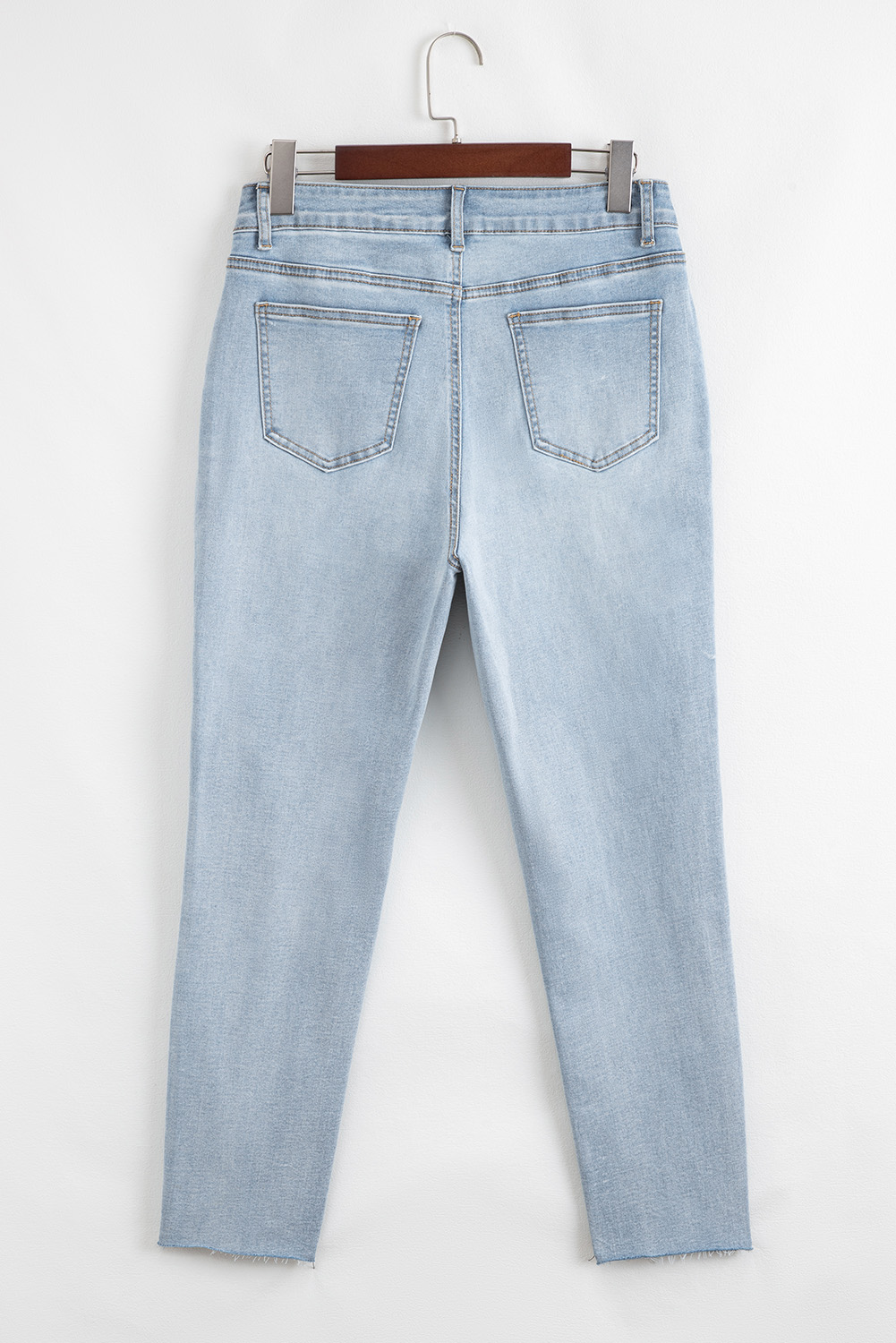 Beau Blue Mid Rise Ankle-Length Distressed Skinny Jeans - Image 4