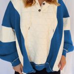 White Quilted Fleece Color Block Patchwork Oversize Hoodie