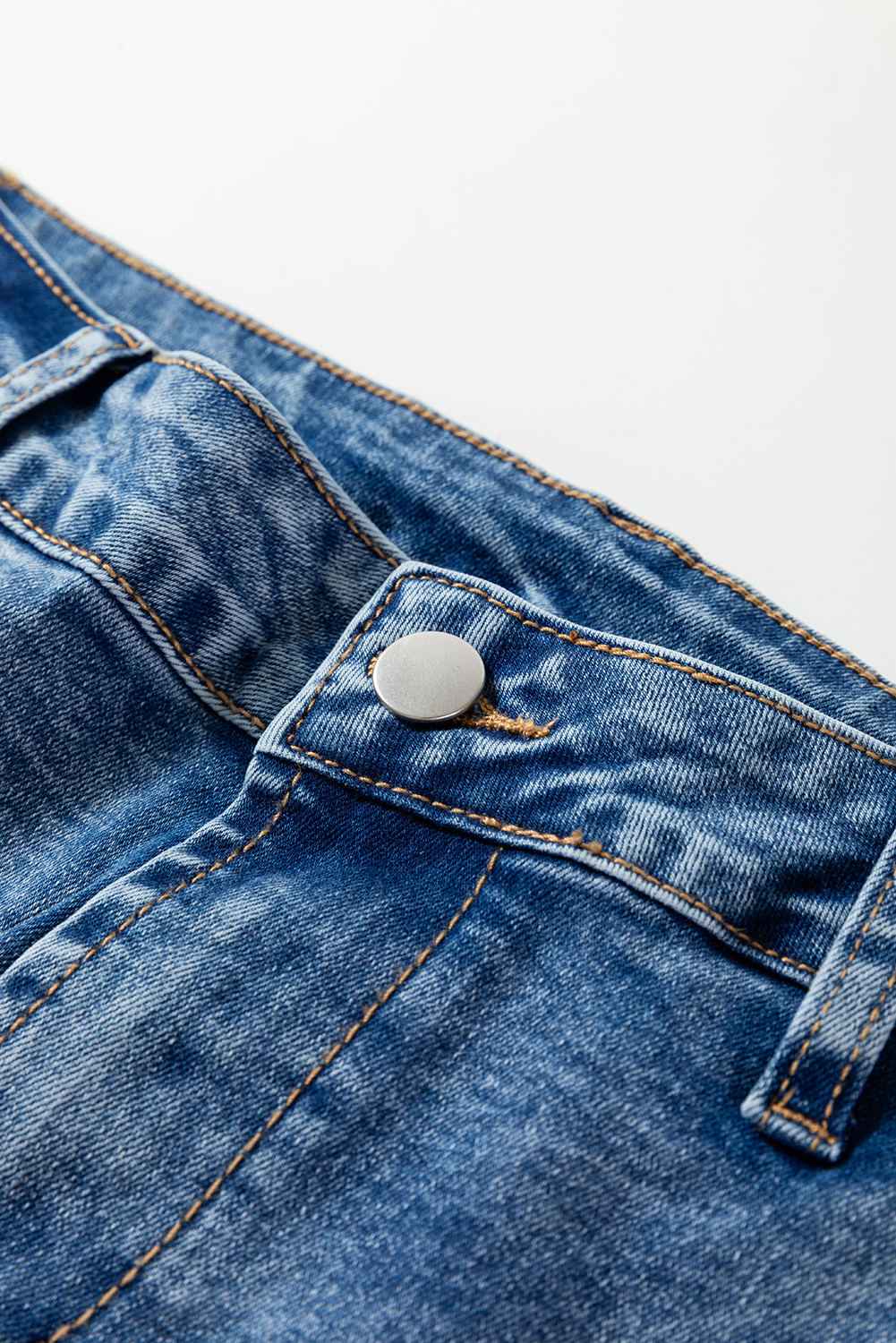 Dusk Blue Seam Detail Ankle Length Cropped BarrelJeans - Image 8