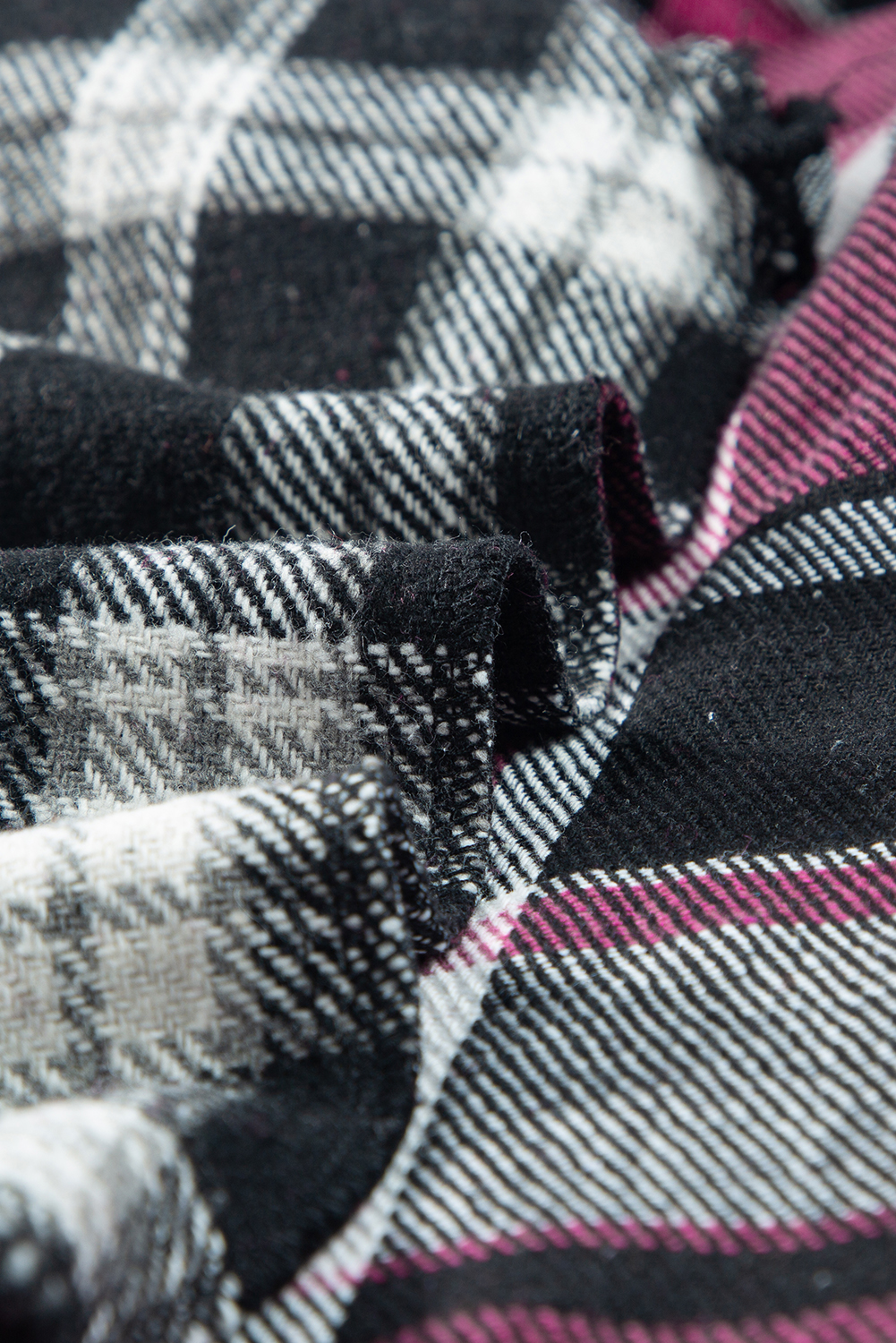 Black Plaid Colorblock Loose Shacket - Image 6