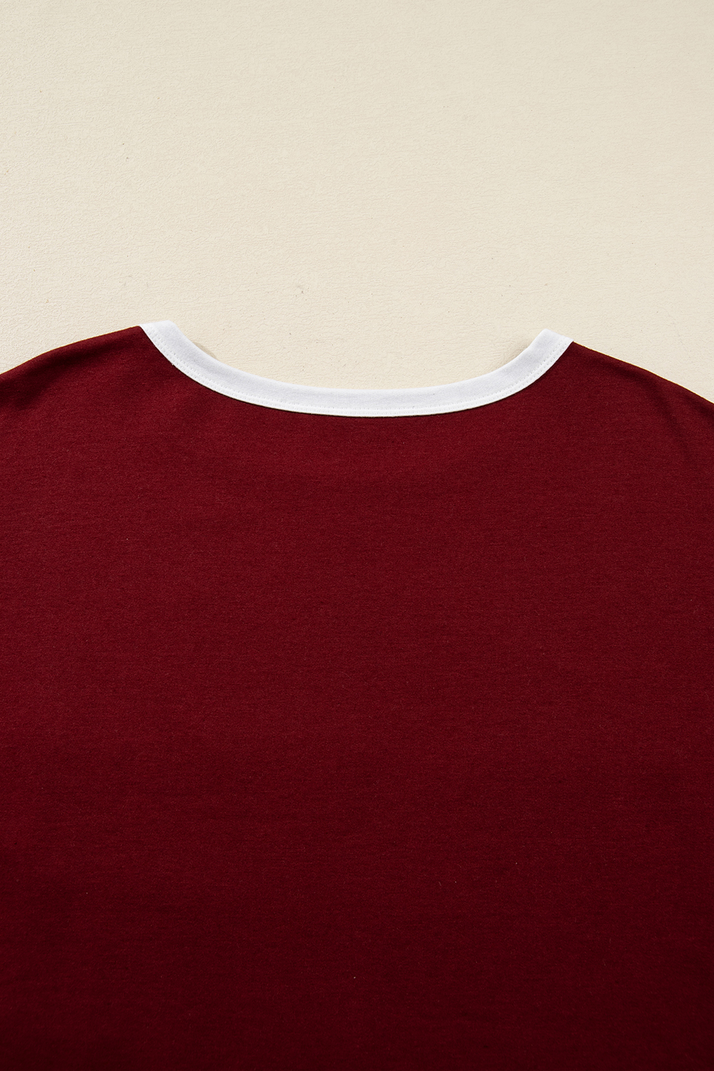 Red Dahlia Cheerful Daisy Flower Patched Round Neck Long Sleeve Top - Image 8