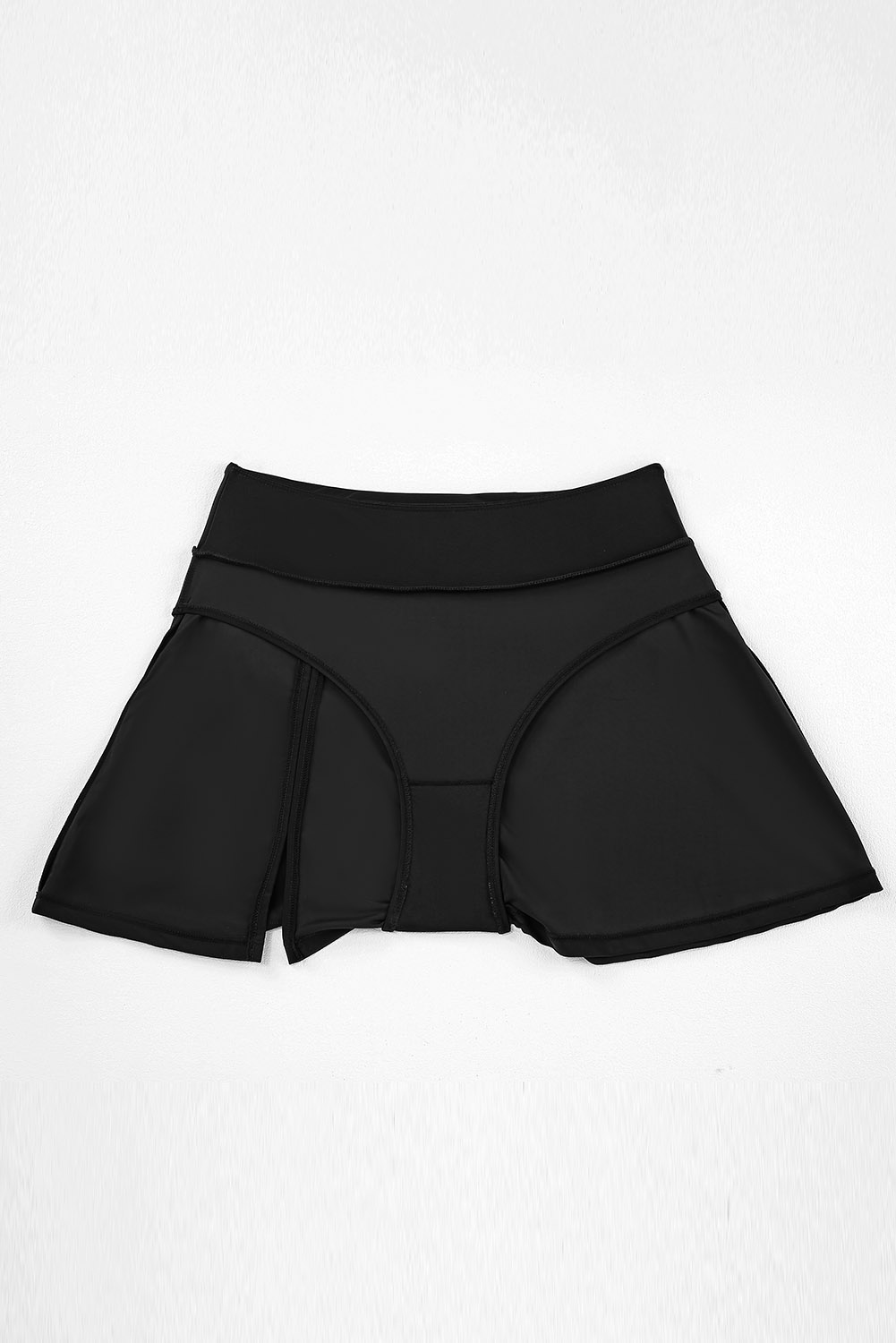 Black Solid Square Neck Sleeveless Tankini Swimsuit - Image 8