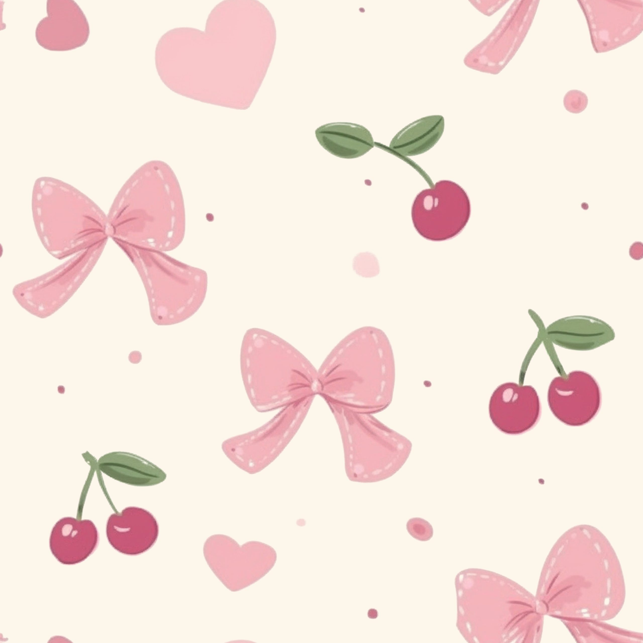 Beige Bow Fruit Print Contrast Pipping Short Pajamas Set - Image 2