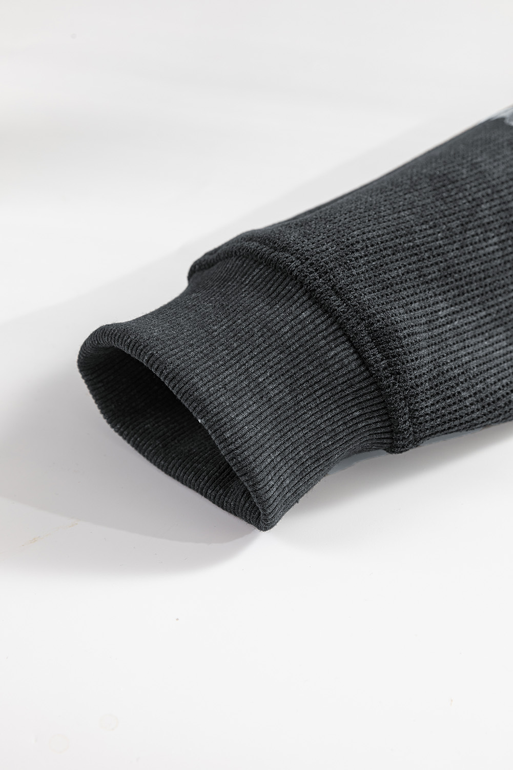 Black Halloween Ghost Corded Crew Neck Loose Sweatshirt - Image 6