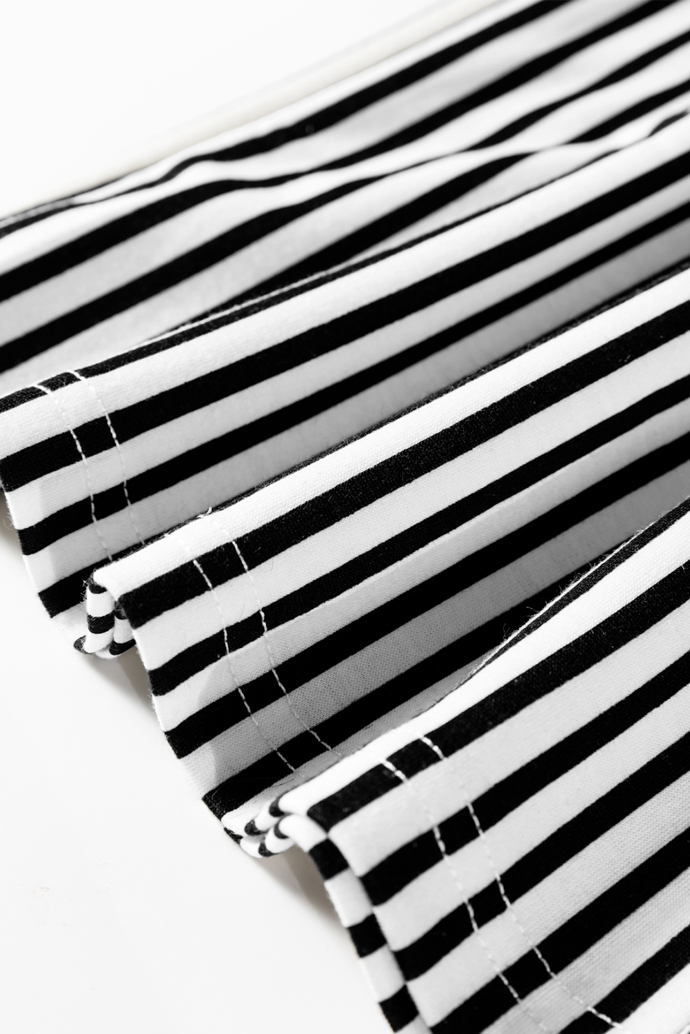 Black Stripe Elastic High Waist Pocketed Loose Pants - Image 6