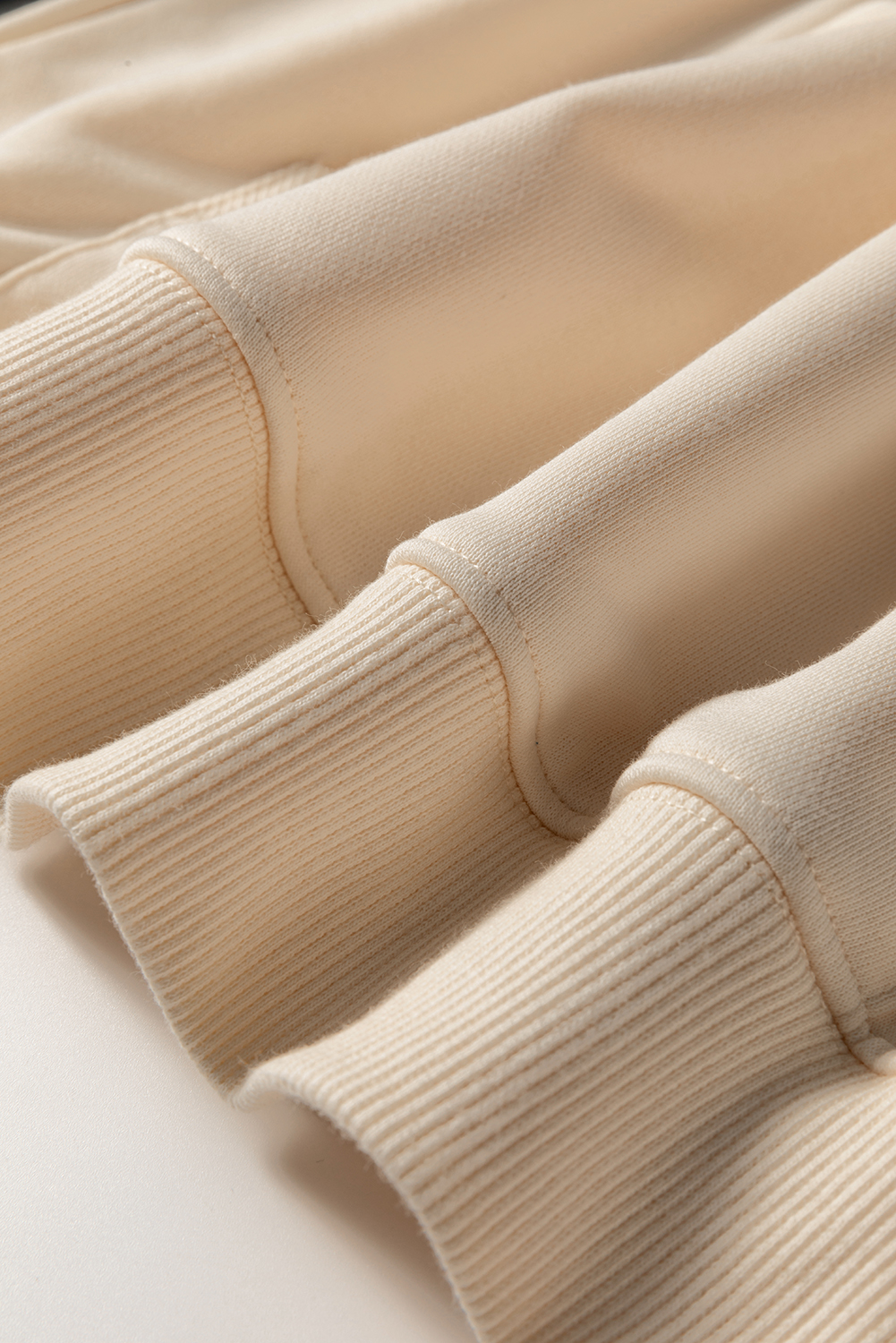 Parchment Checkered Patchwork Kangaroo Pocket Half Zipper Hoodie - Image 6