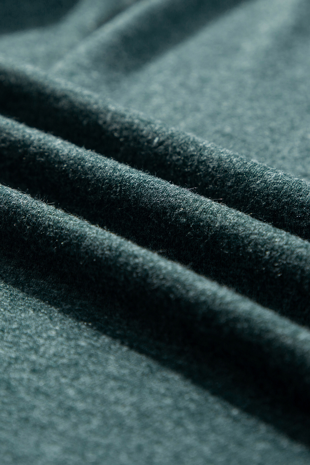 Mist Green Solid Color Long Sleeve V Neck Top - Image 7