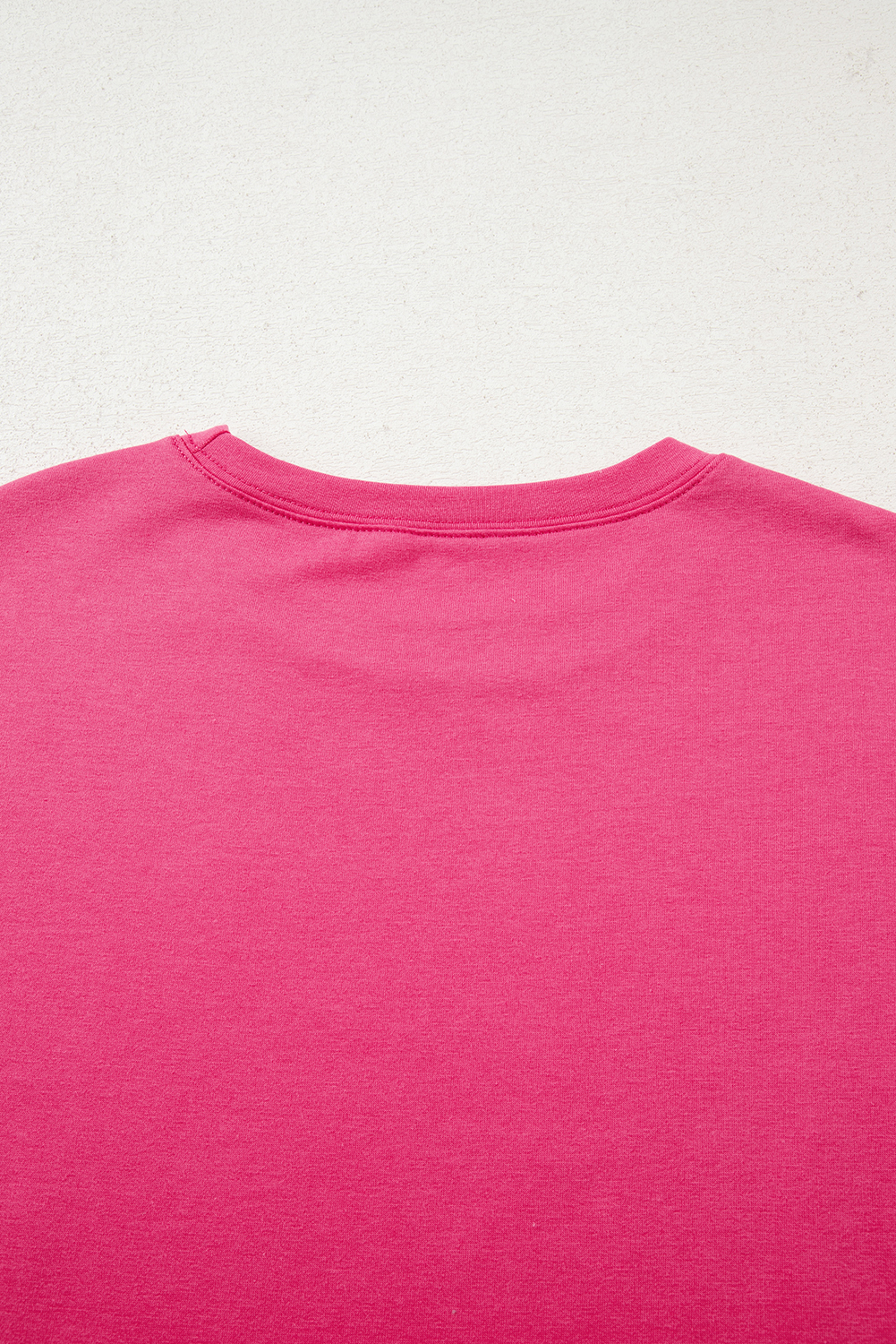 Strawberry Pink Floral Hemline Patchwork Round Neck Casual Top - Image 8