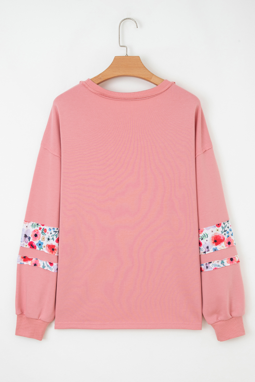 Peach Blossom Floral Applique Baggy Pullover Sweatshirt - Image 5