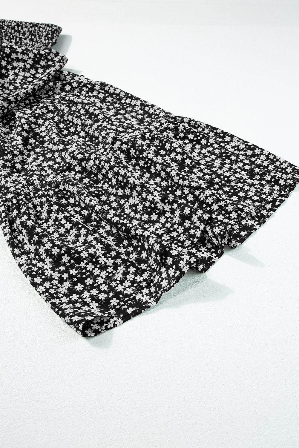 Black Thin Straps Smocked Bodice Wide Leg Floral Jumpsuit - Image 7