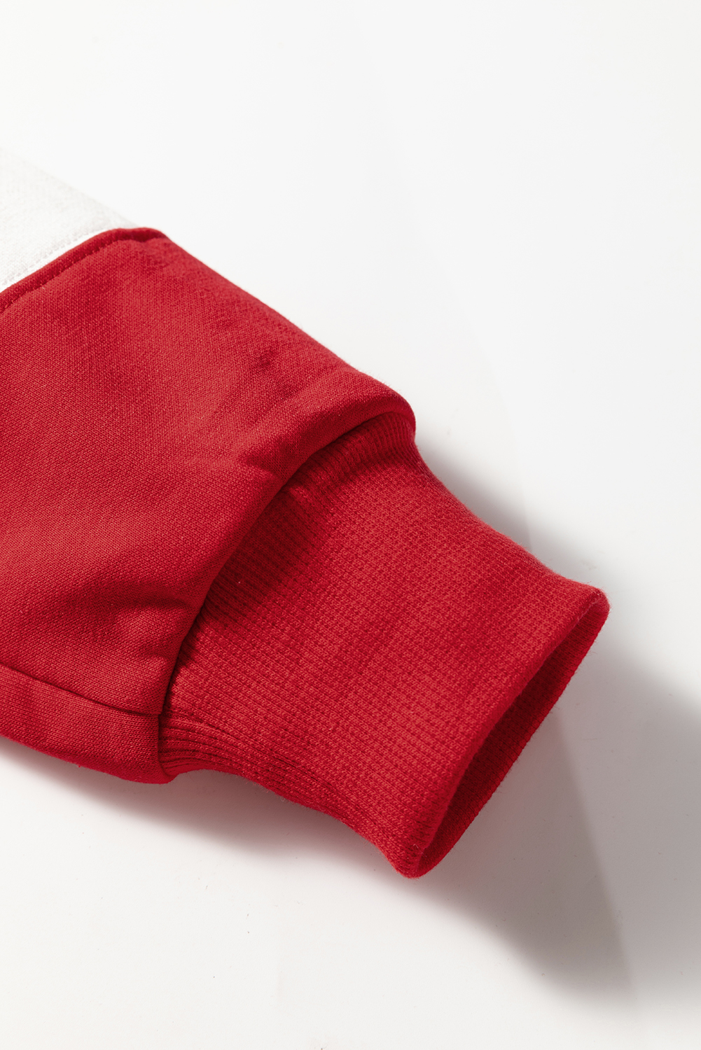 Fiery Red Colorblock Drop Shoulder Baggy Sweatshirt - Image 6