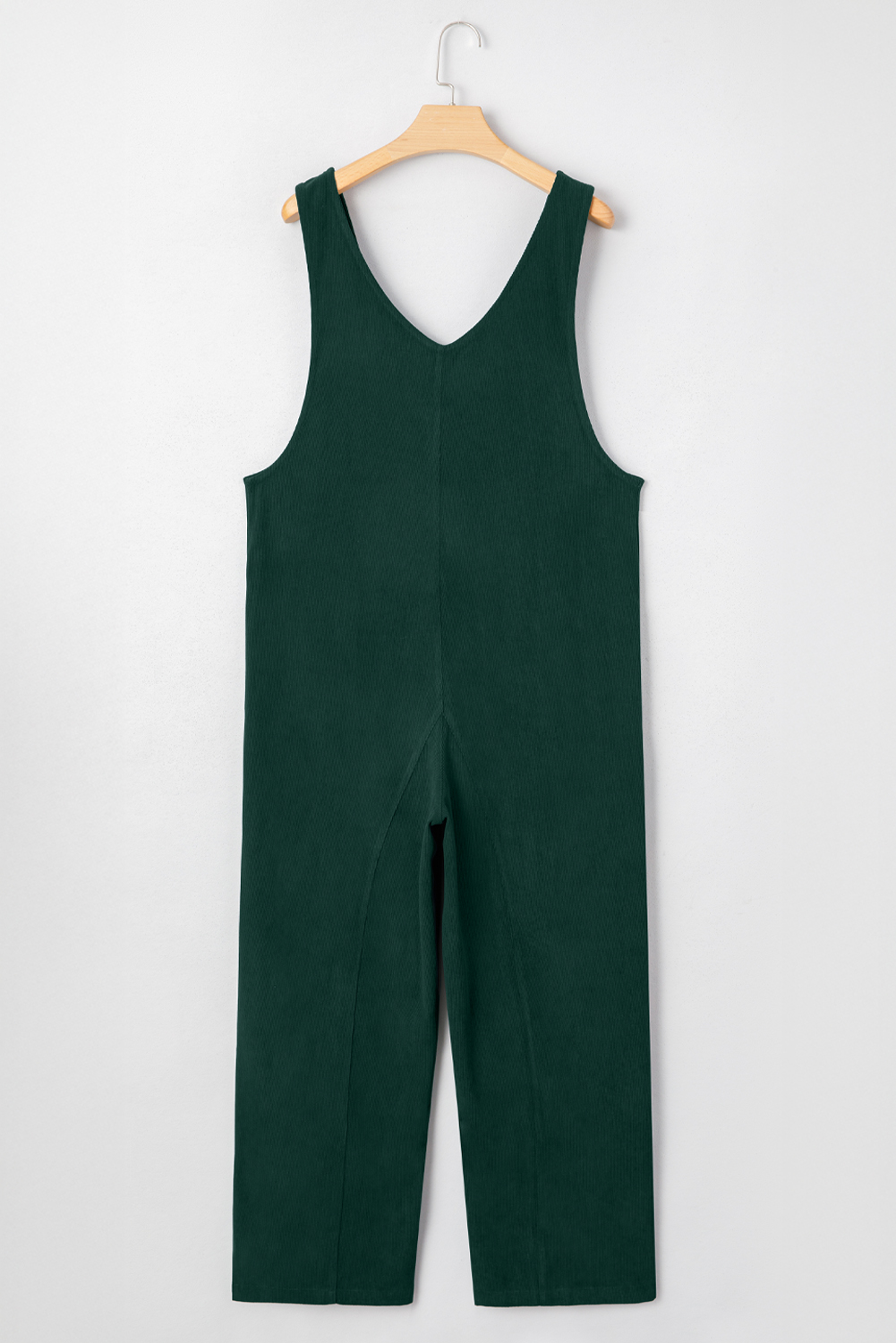 Evergreen Corduroy V Neck Patched Pocket Sleeveless Jumpsuit - Image 6