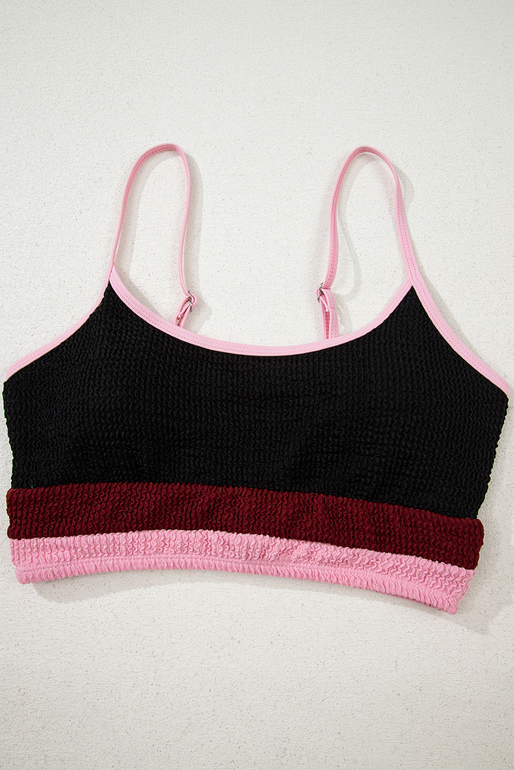 Burgundy Color Block High Waisted Sexy Bikini Set - Image 6