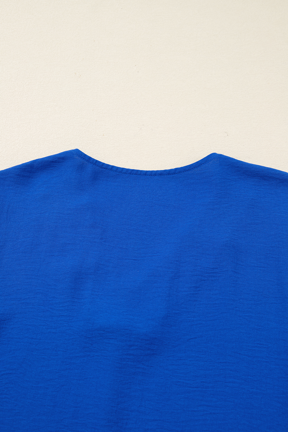 Sky Blue Frilled V Neck Bracelet Sleeve Shift Mini Dress - Image 6