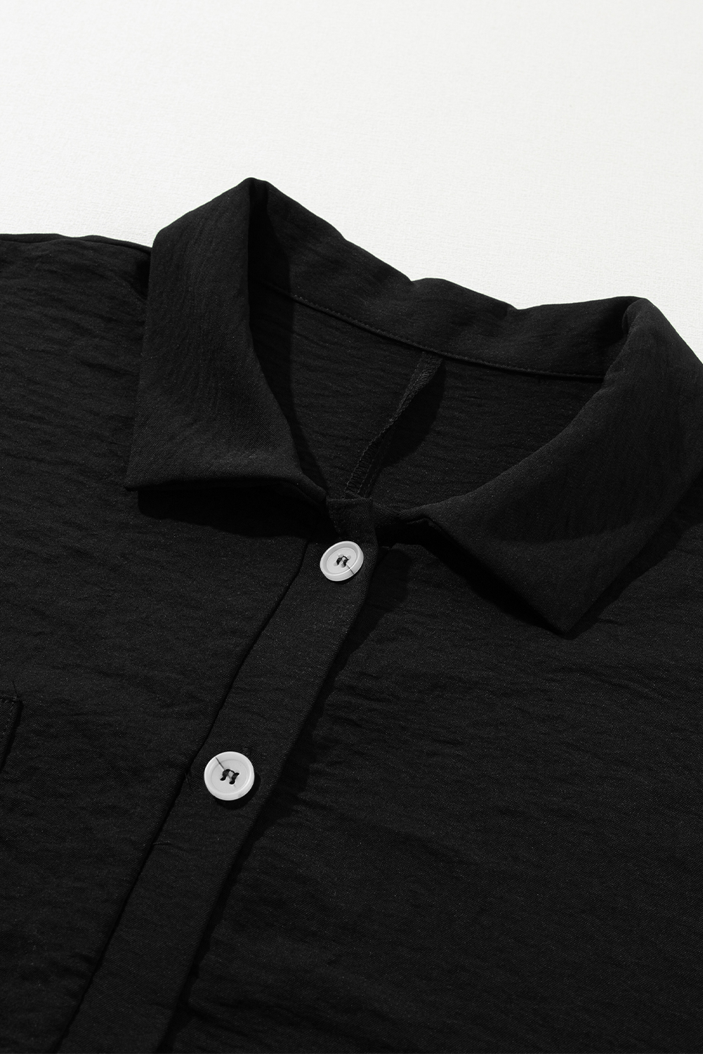 Black Half Button Collared Loose Romper - Image 7