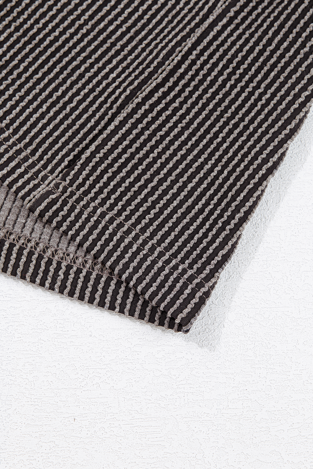 Carbon Grey Corded V Neck Plus Size T Shirt Dress with Pockets - Image 8